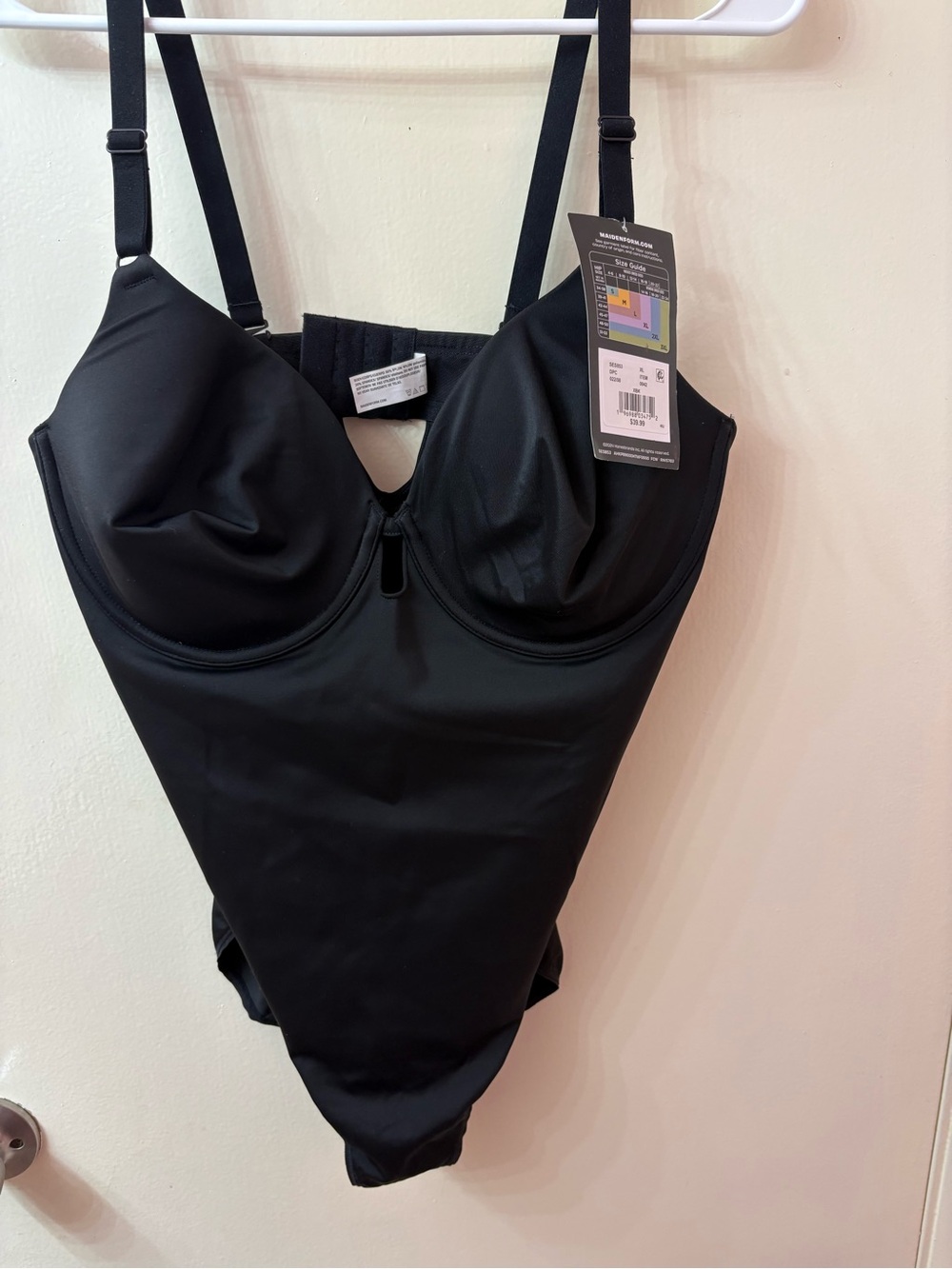 Maidenform Black Underwire One-Piece Shapewear Bodysuit